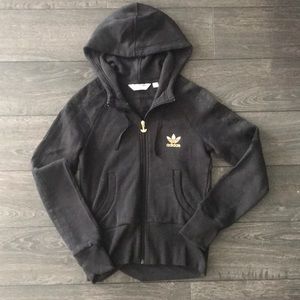 Adidas Hoodie | black and gold | S